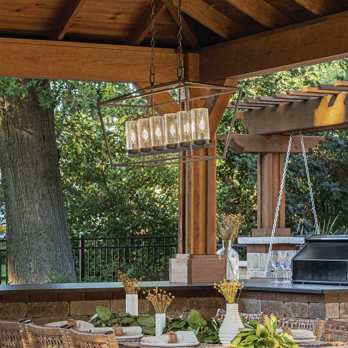 Alford Outdoor Linear Pendant Light - Outside Area.