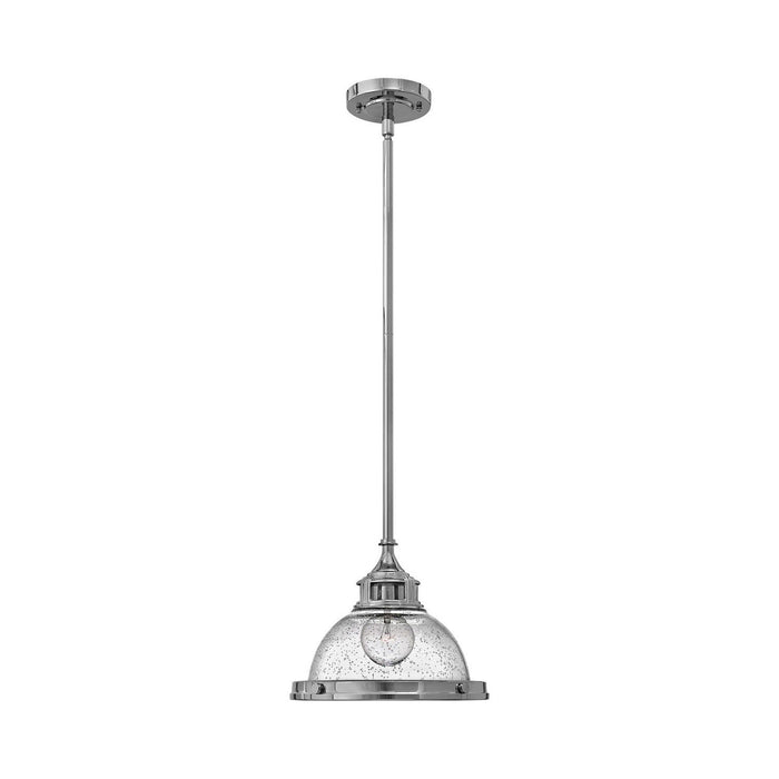 Amelia Mini Pendant Light in Small/Chrome with Clear Seedy glass.