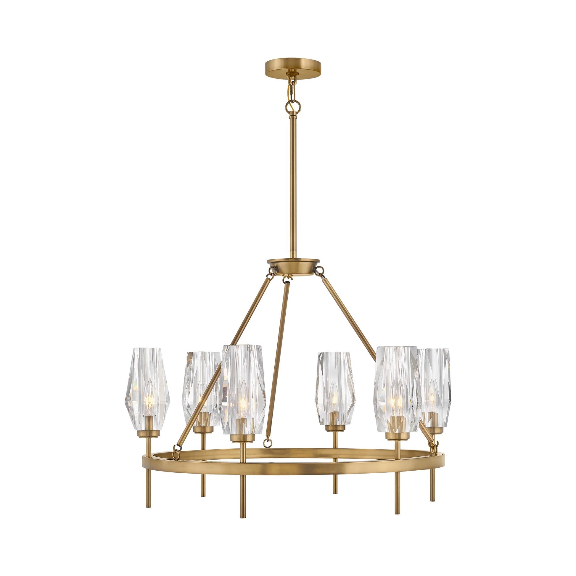 Ana Chandelier in Heritage Brass.
