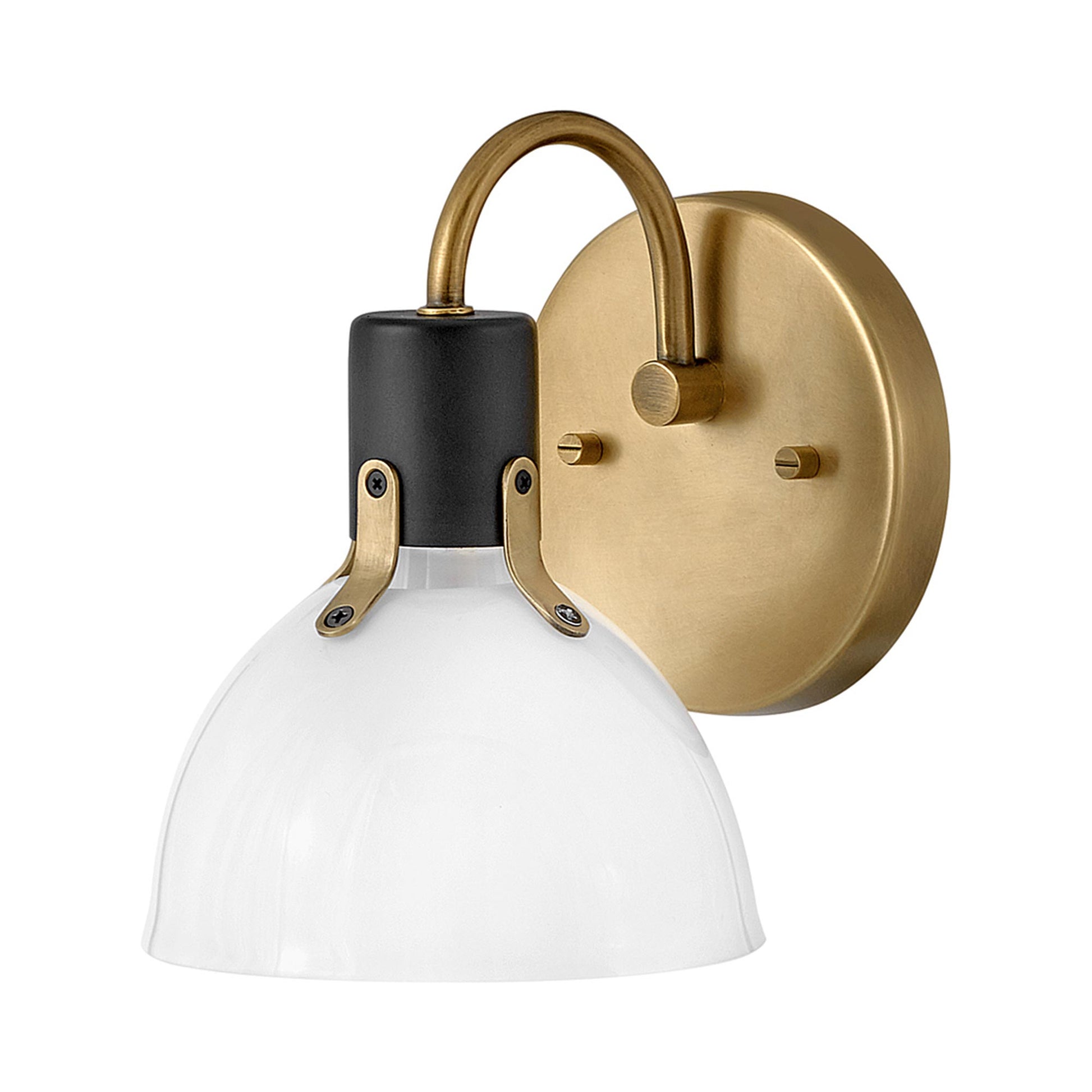 Argo Bath Wall Light in White/Brass (7.25-Inch).