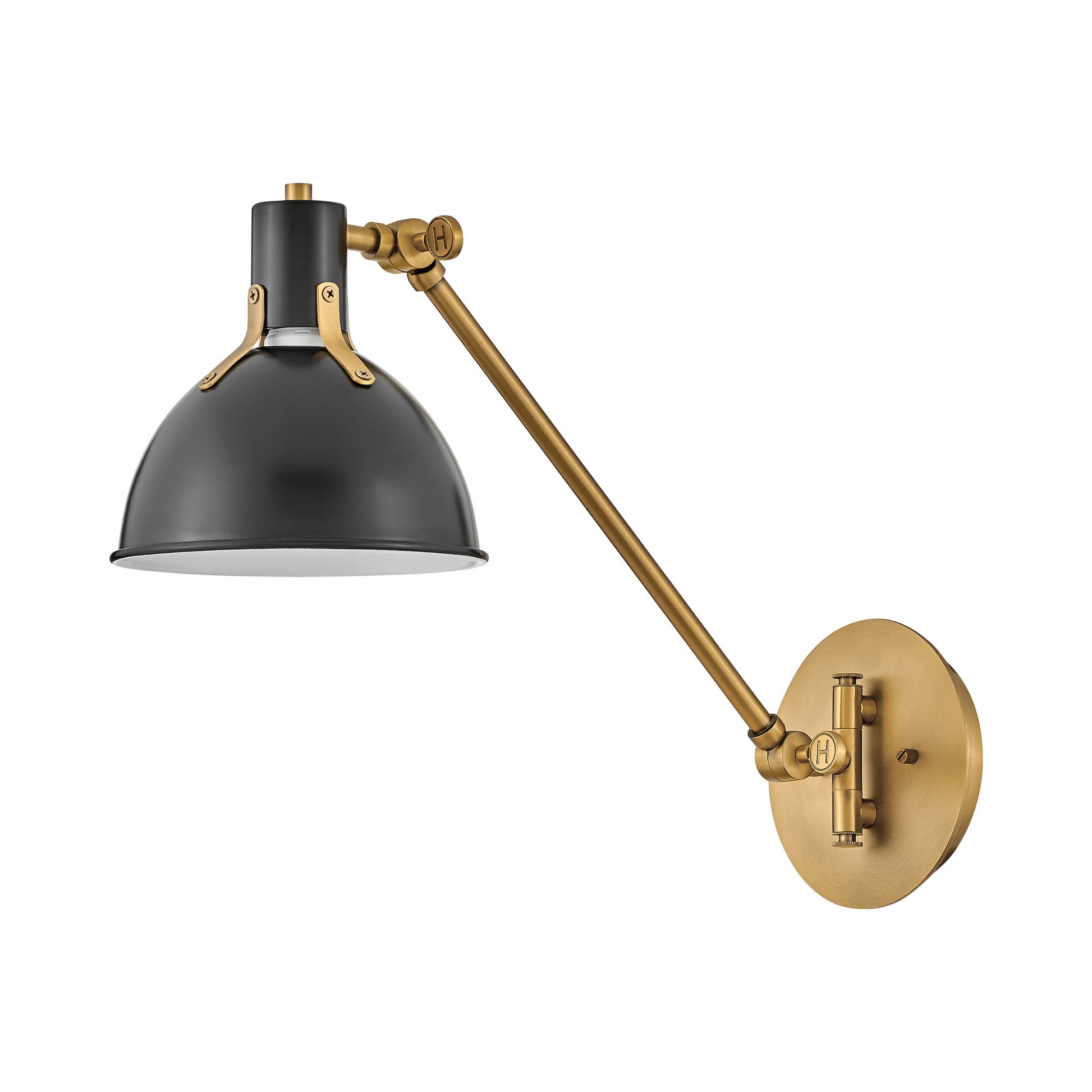 Argo Bath Wall Light in Satin Black/Brass (20-Inch).