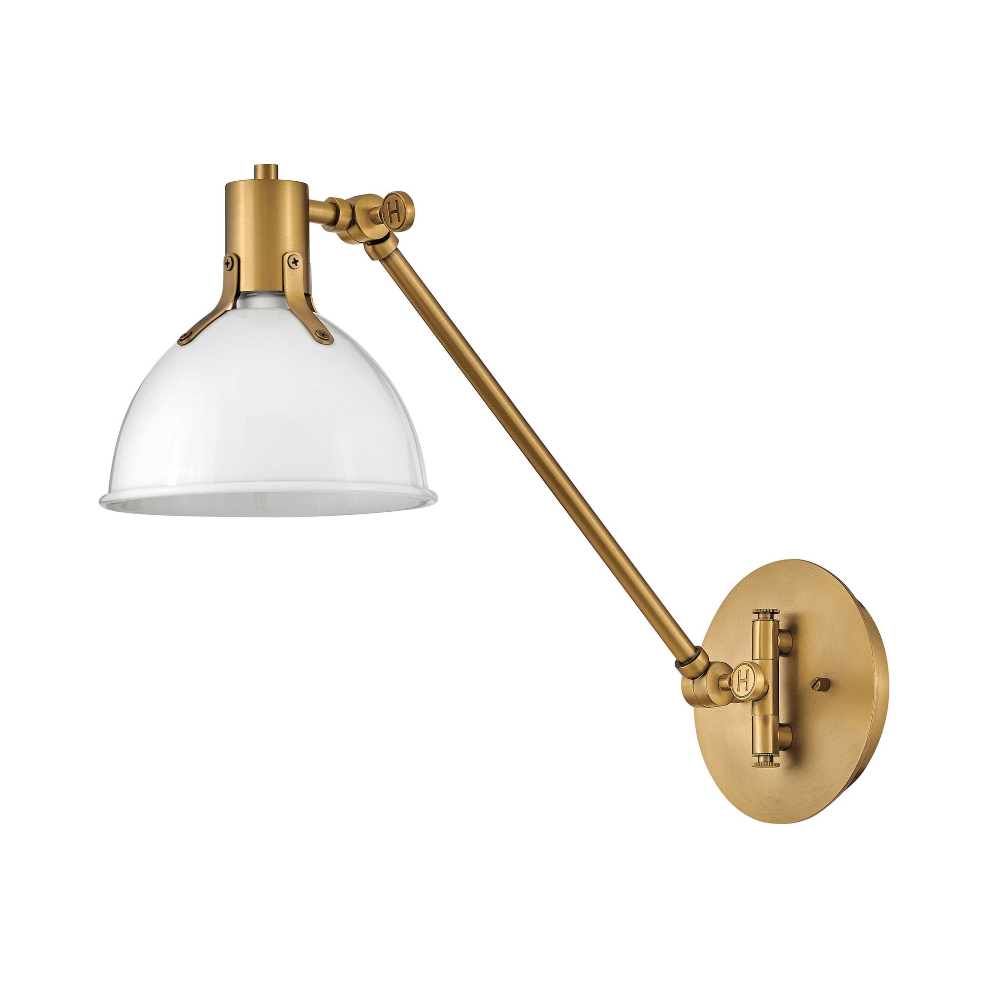 Argo Bath Wall Light in White/Brass (20-Inch).
