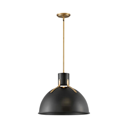 Argo LED Pendant Light in Lacquered Brass/Satin Black (Medium).