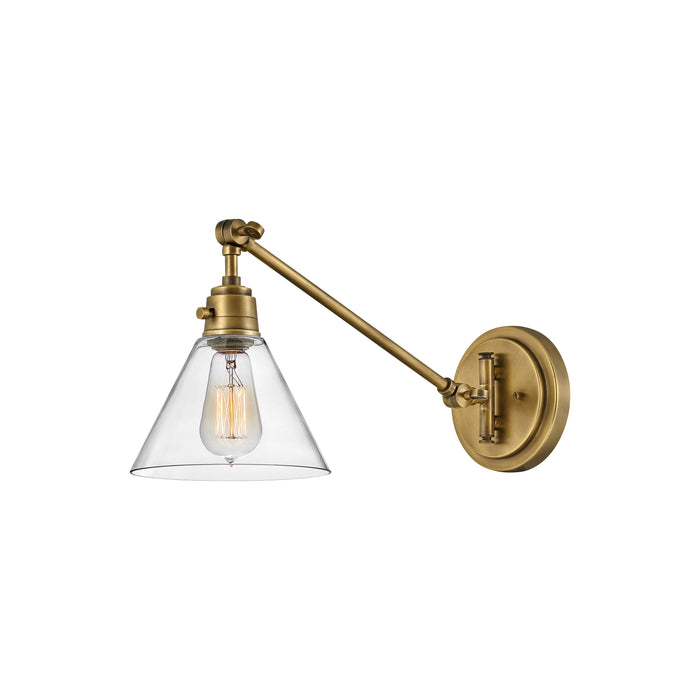 Arti Wall Light in Heritage Brass/Clear Glass (10.25-Inch).