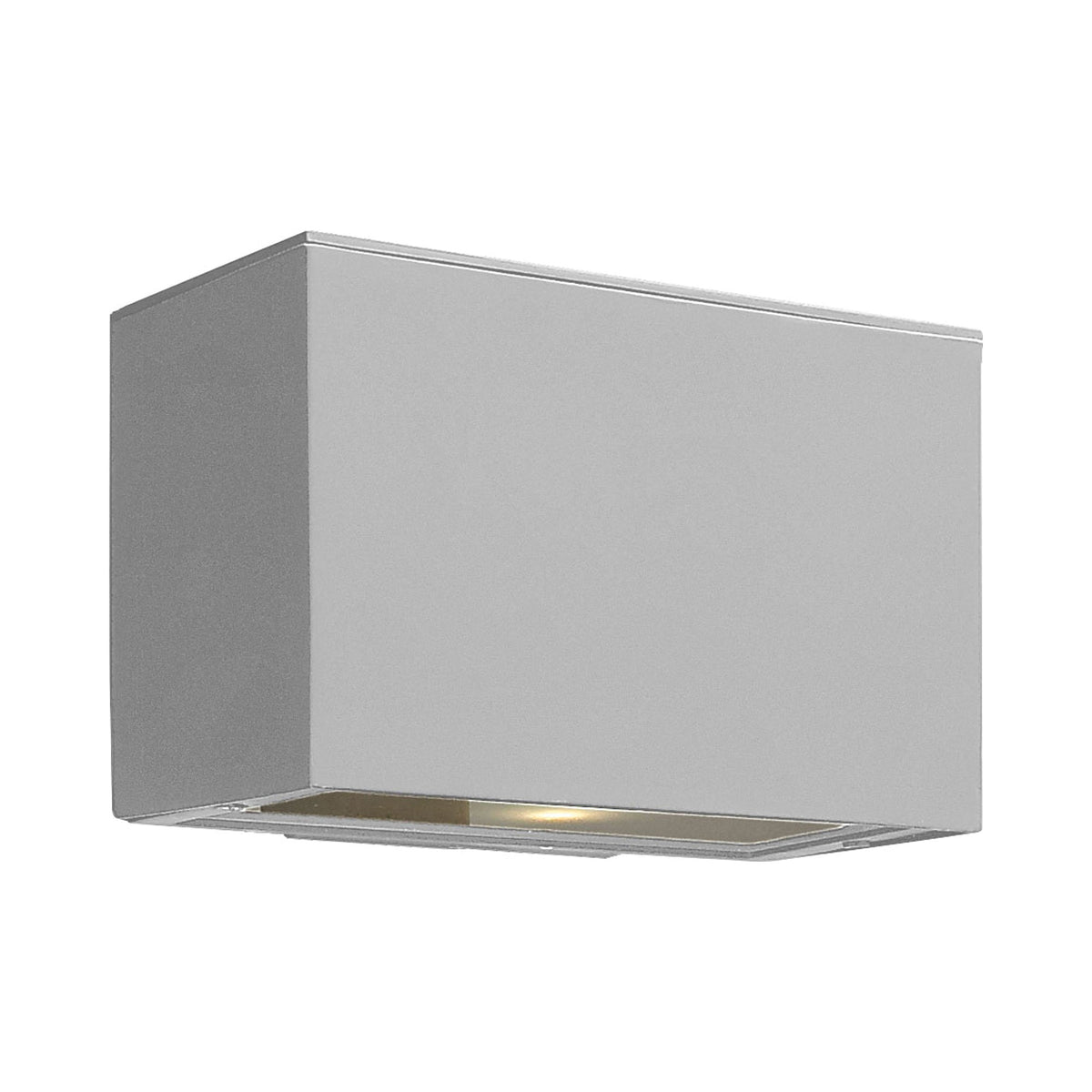 Atlantis Small Outdoor LED Wall Light in Titanium/Downlight.