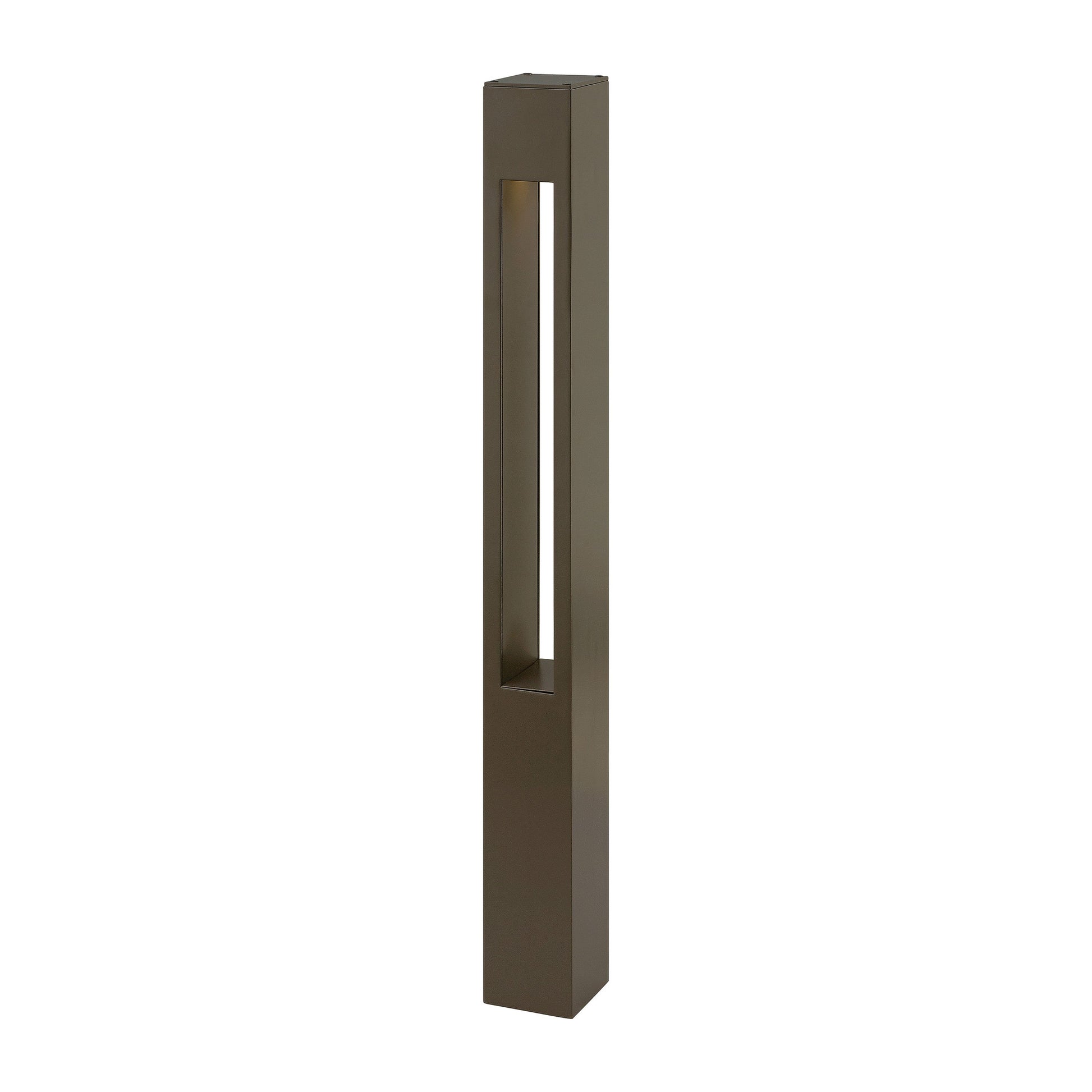Atlantis Square Bollard in Large/Bronze/Incandescent.