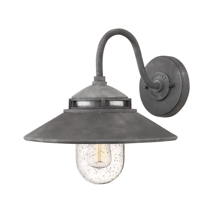 Atwell Outdoor Wall Light in Small/Aged Zinc.