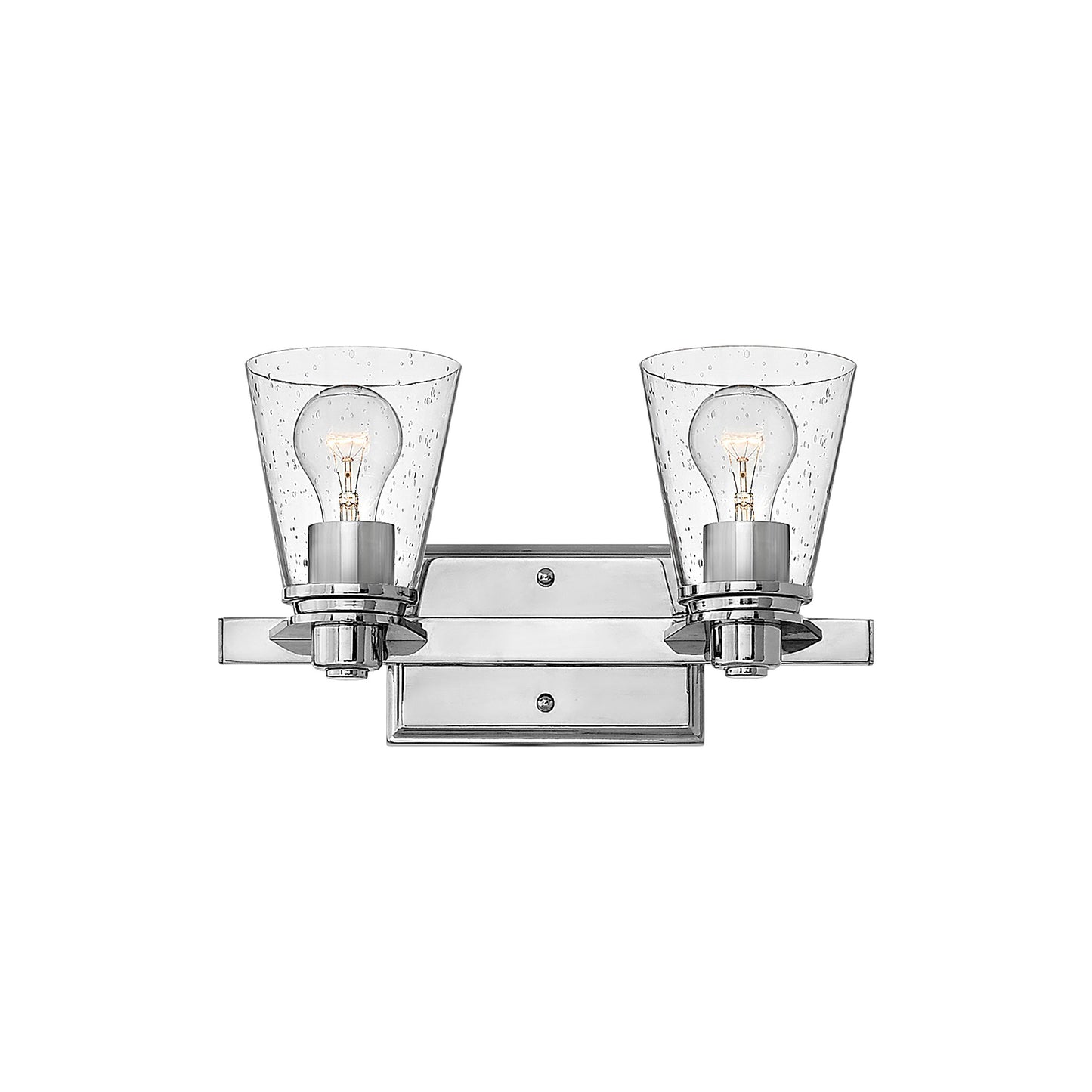 Avon Bath Vanity Light in Chrome/Clear Glass (2-Light).