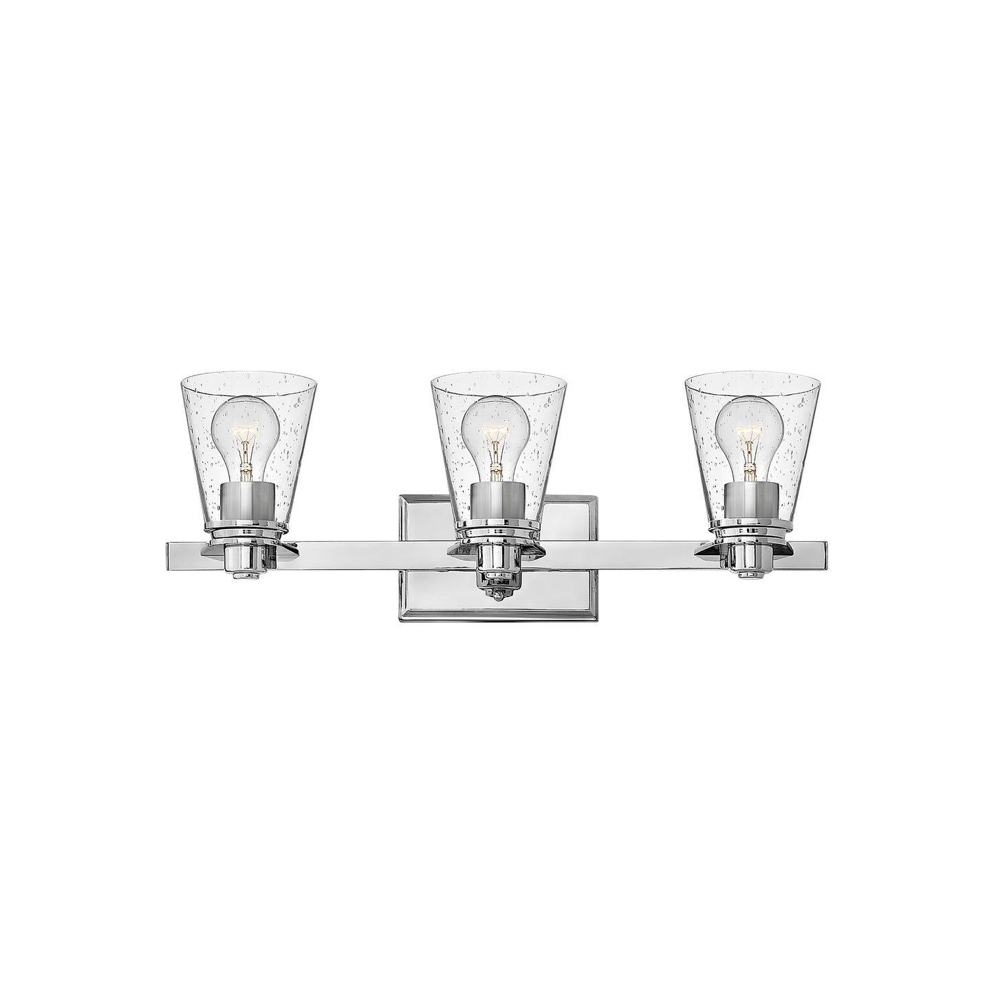 Avon Bath Vanity Light in Chrome/Clear Glass (3-Light).