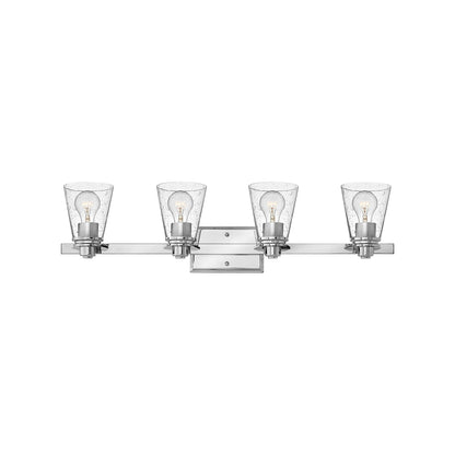 Avon Bath Vanity Light in Chrome/Clear Glass (4-Light).