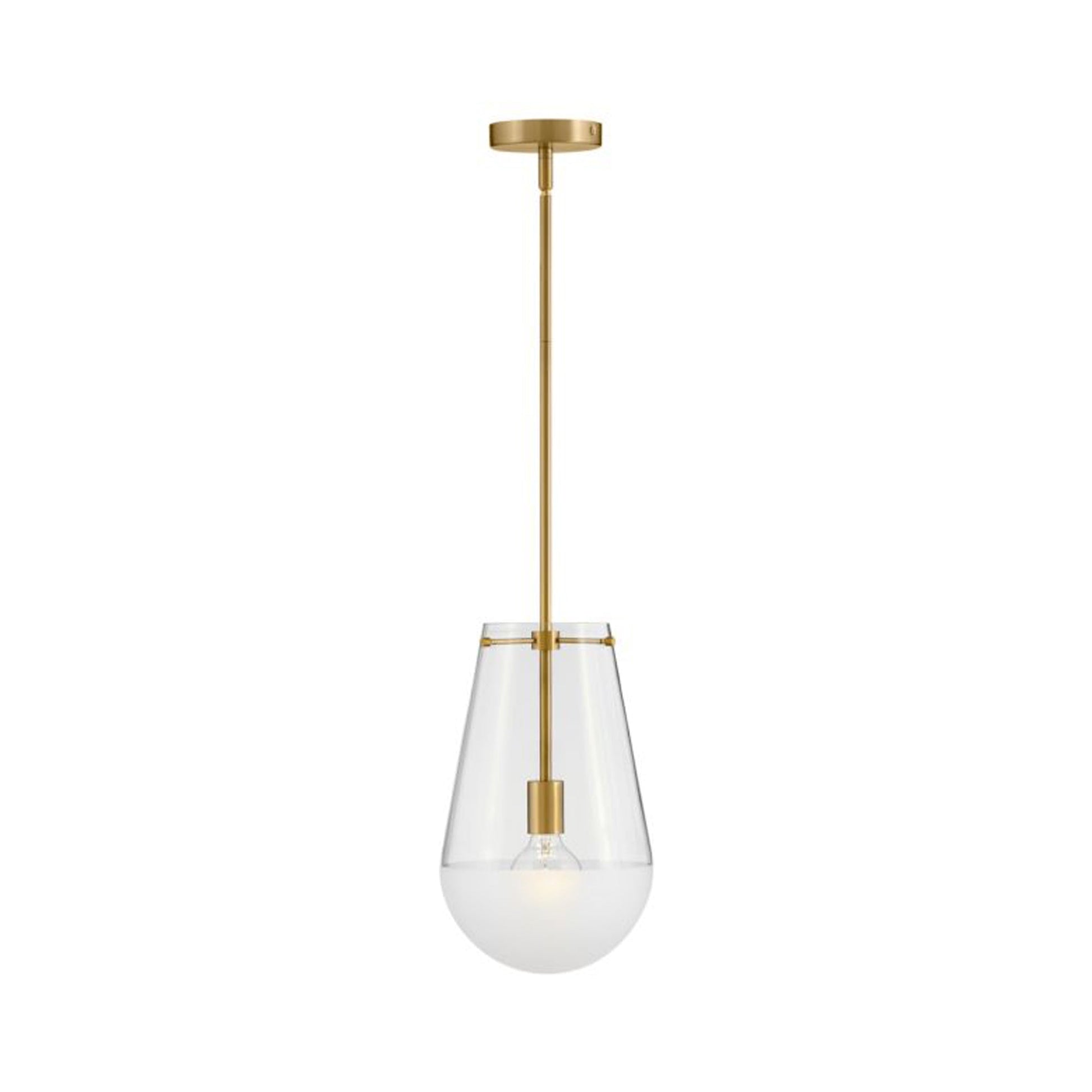 Beck Pendant Light in Lacquered Brass.