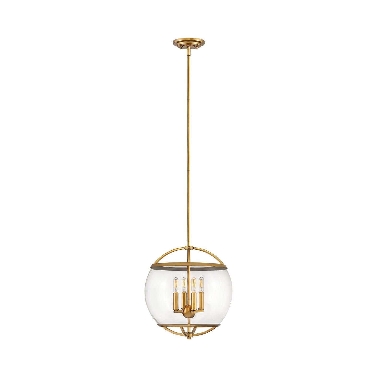 Calvin Pendant Light in Heritage Brass.