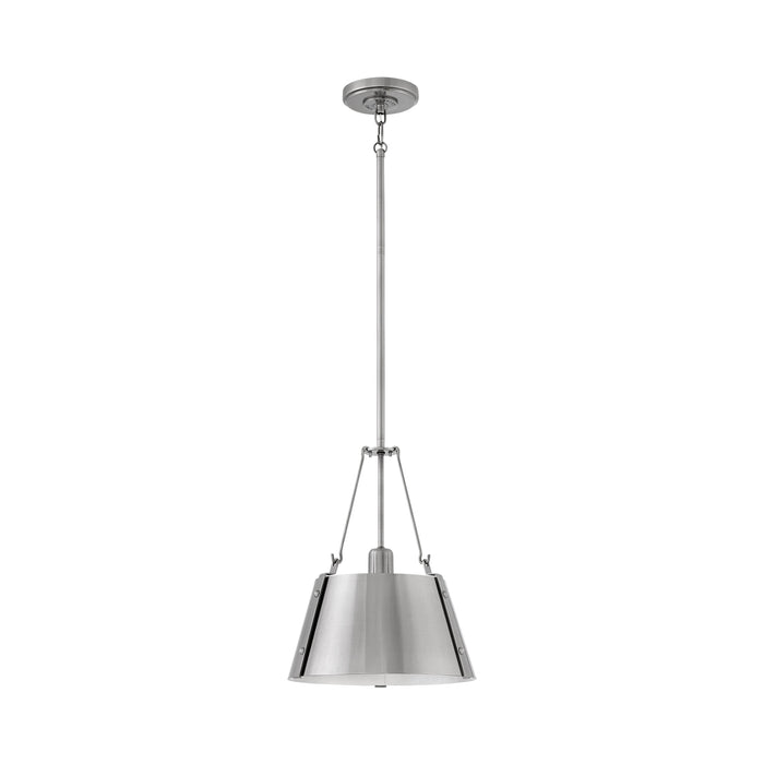 Cartwright Drum Pendant Light in Small/Polished Antique Nickel.