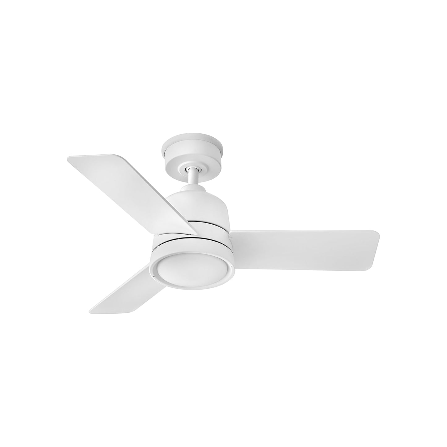 Chet LED Ceiling Fan in Matte White (36-Inch).