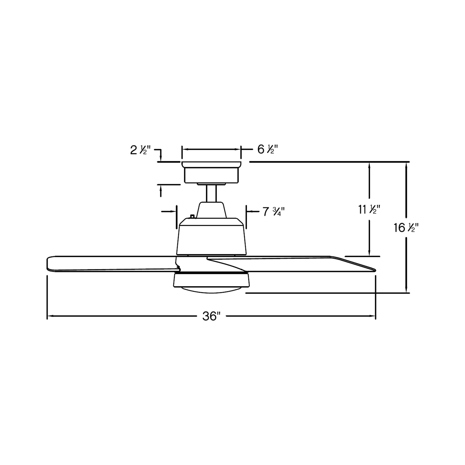 Chet LED Ceiling Fan - line drawing.