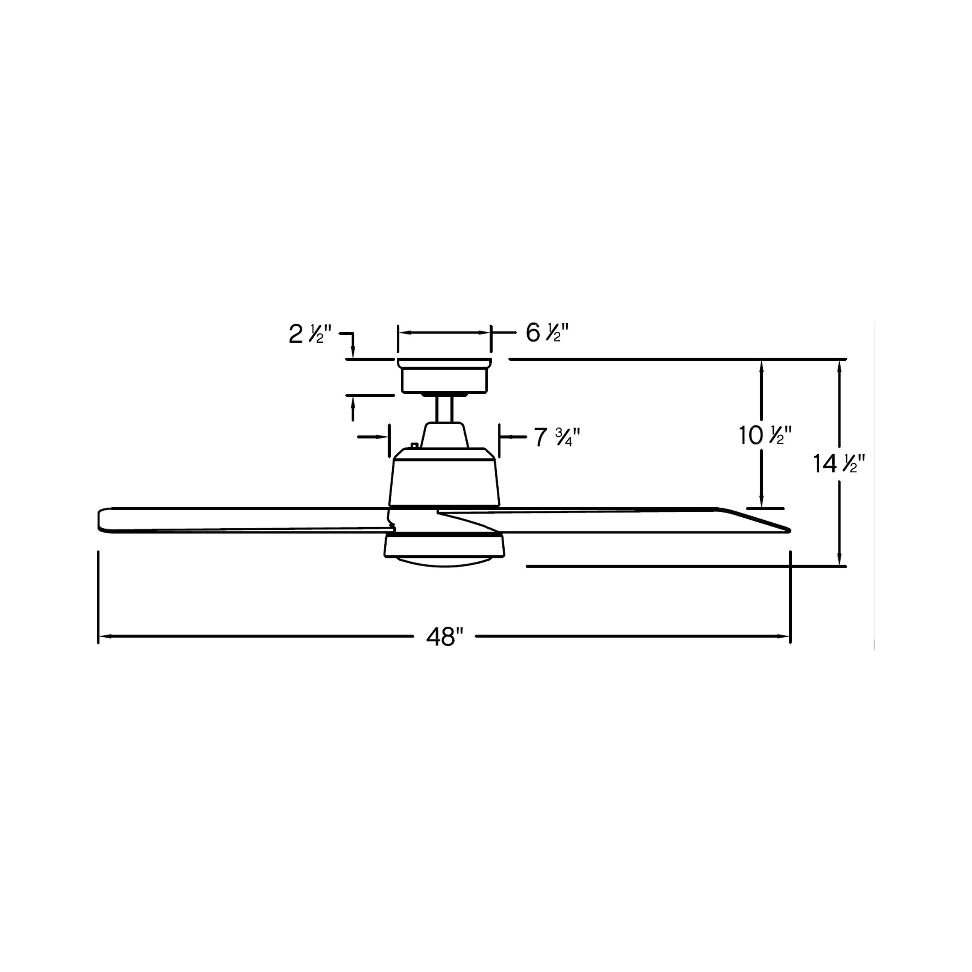 Chet LED Ceiling Fan - line drawing.
