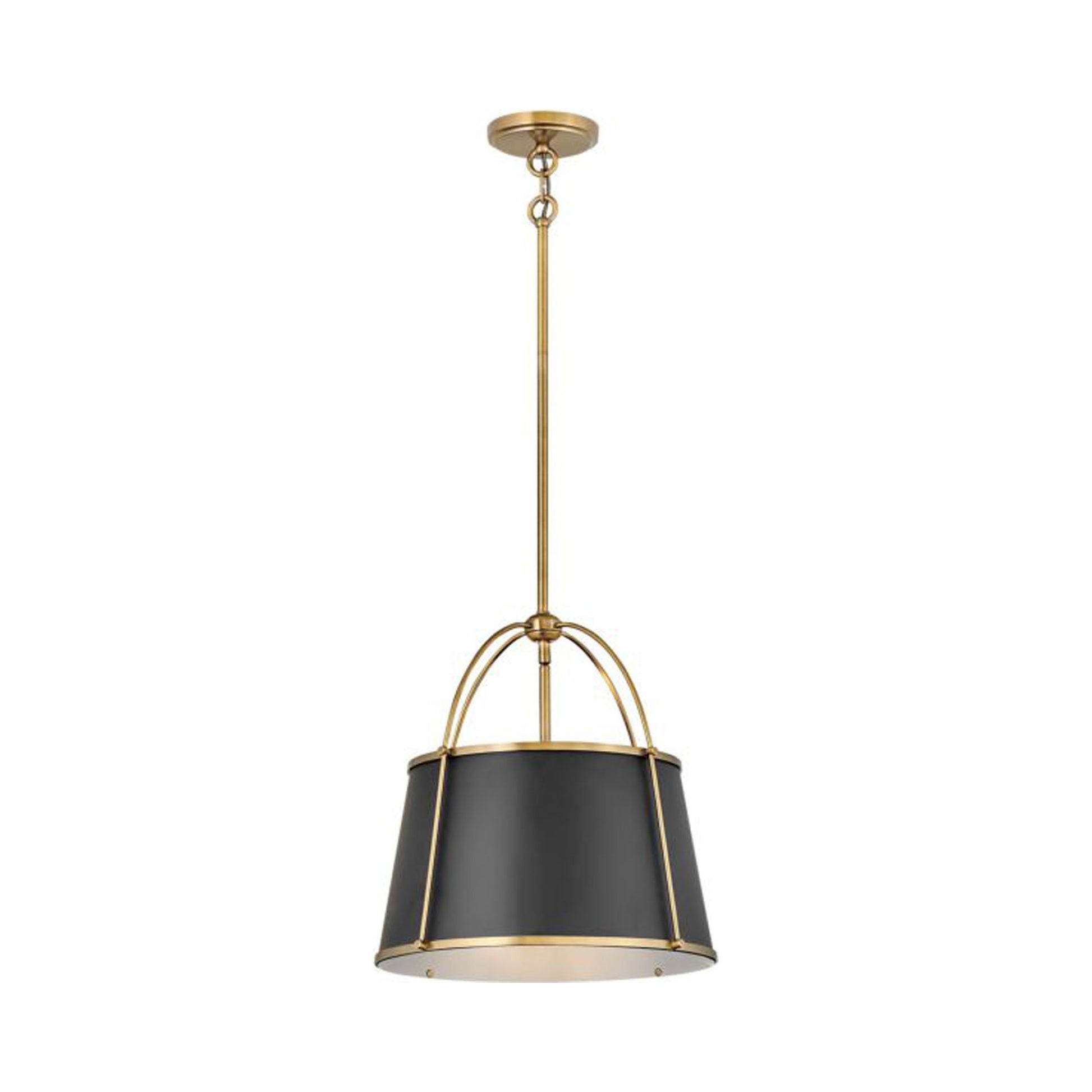 Clarke Drum Pendant Light in Warm Brass/Black (Medium).