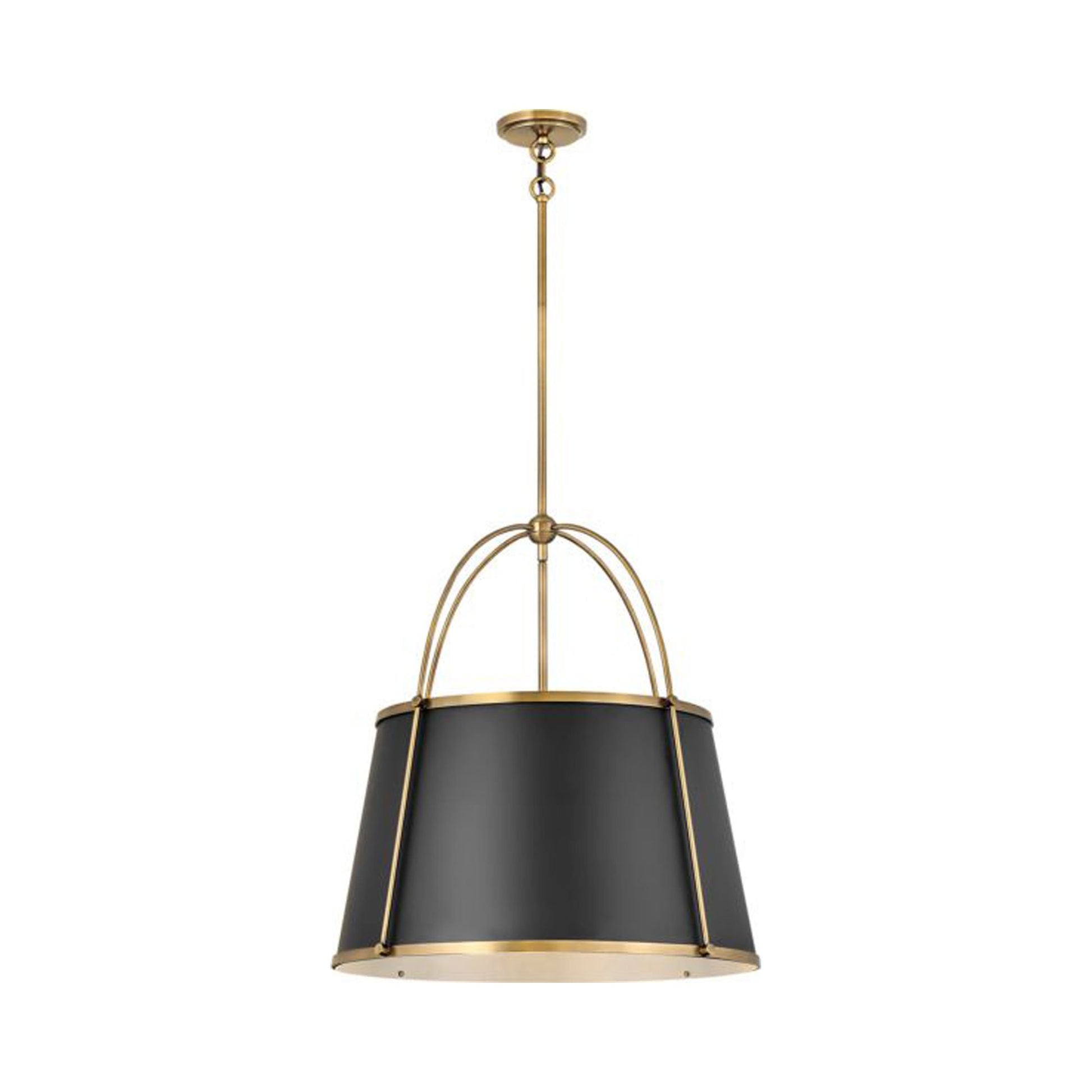 Clarke Drum Pendant Light in Warm Brass/Black (Large).