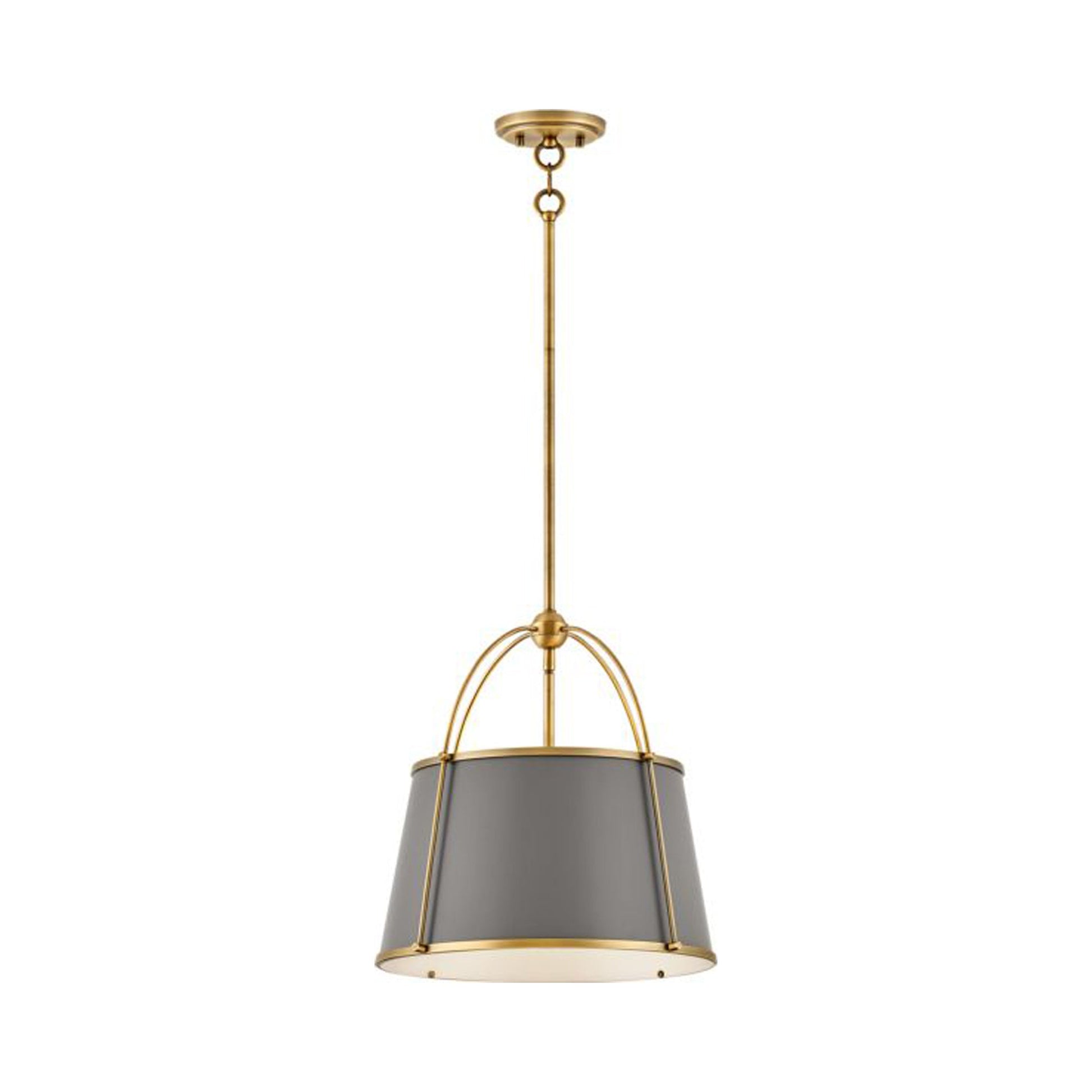Clarke Drum Pendant Light in Lacquered Dark/Dark Matte Grey Brass (Medium).