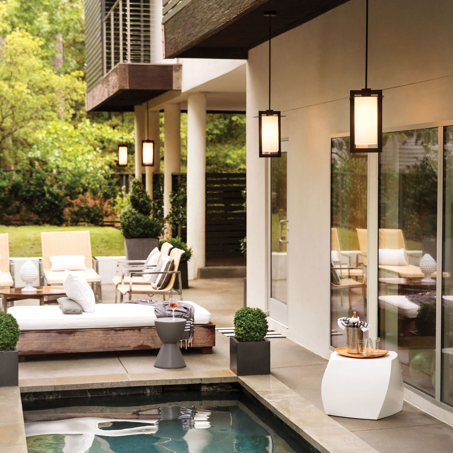 Colfax Outdoor Pendant Light Outside Area.