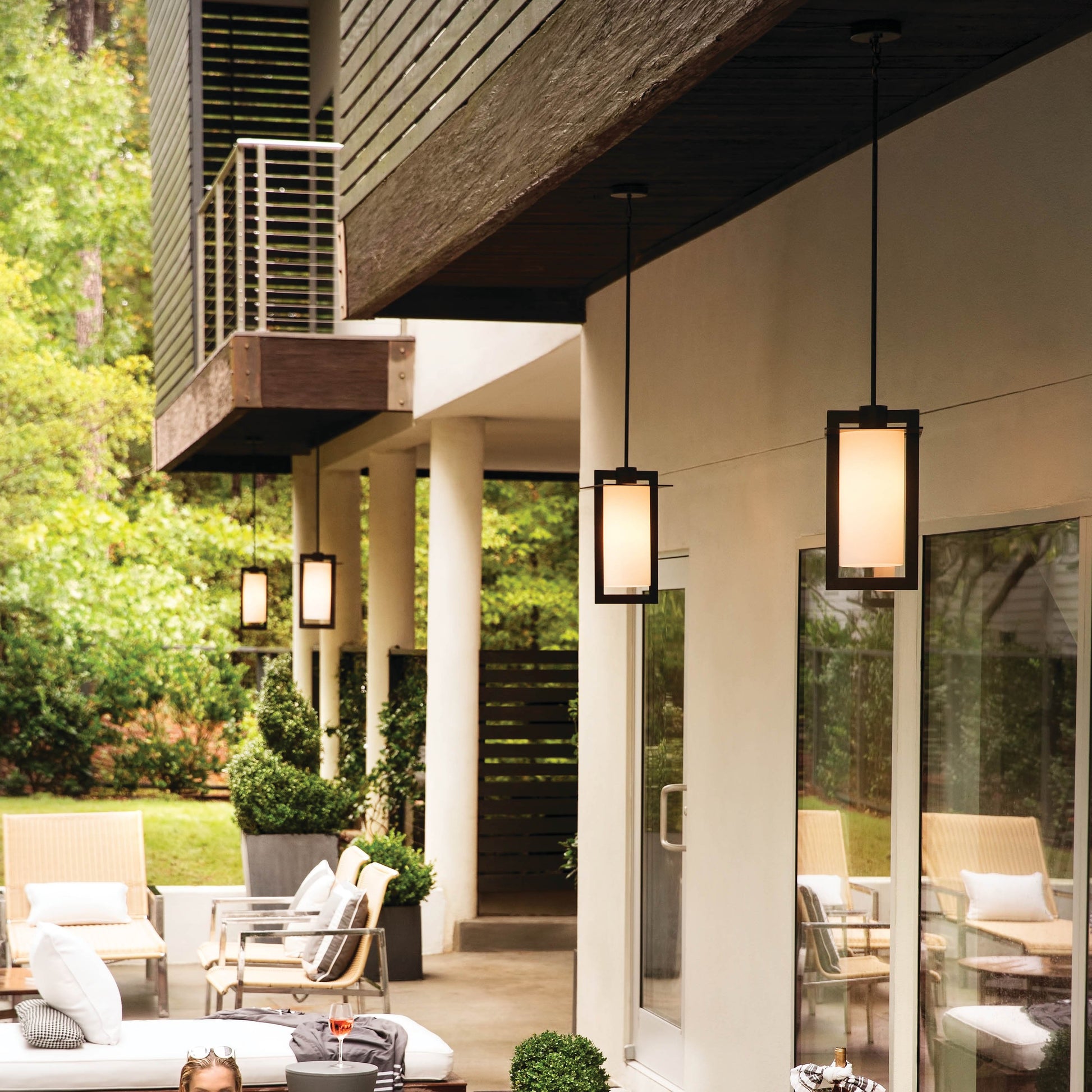 Colfax Outdoor Pendant Light Outside Area.