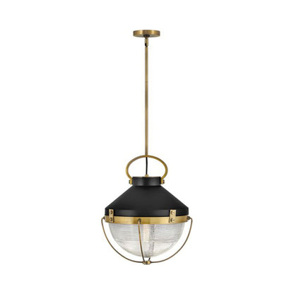 Crew Pendant Light in Medium/Heritage Brass.