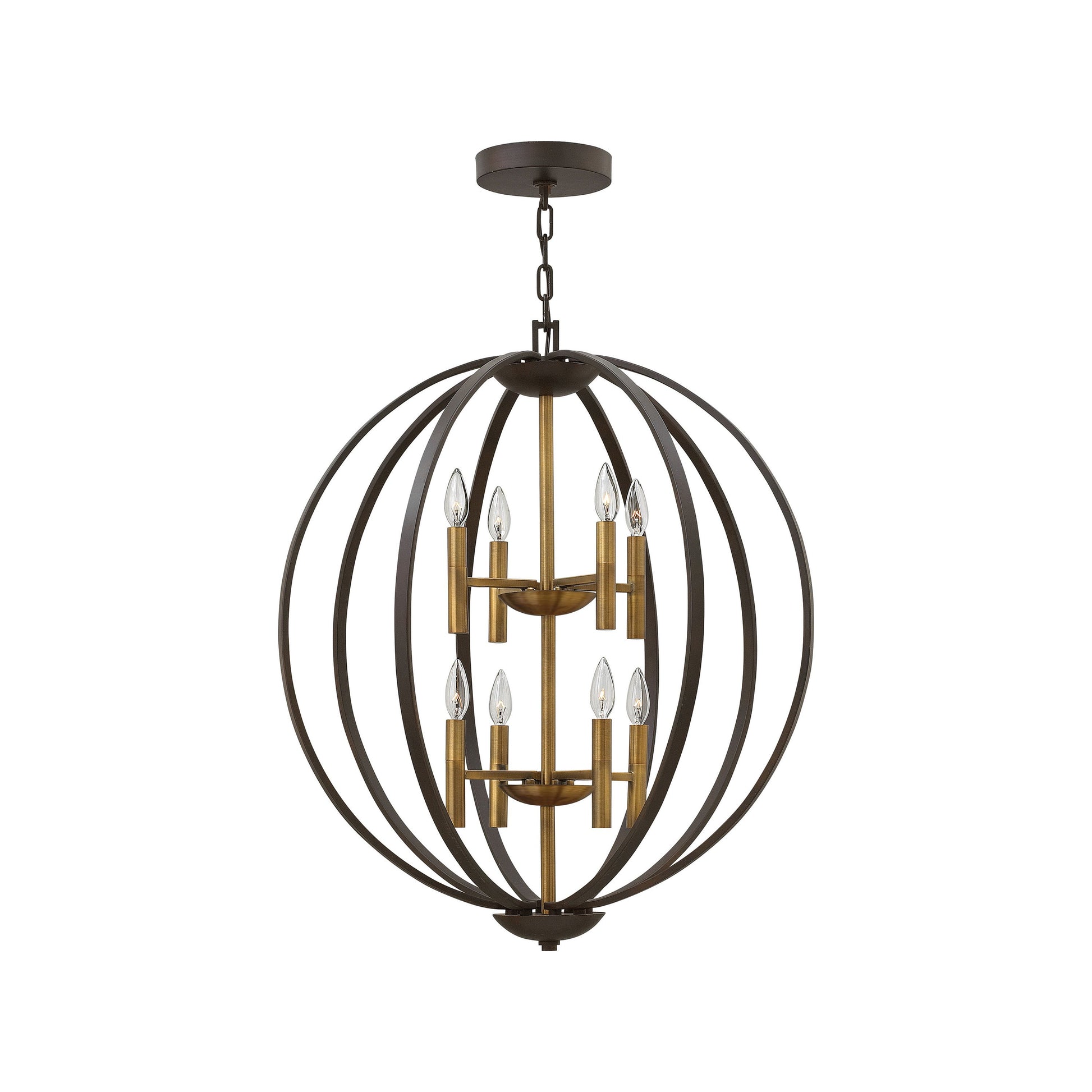 Euclid Chandelier in Small/Spanish Bronze.