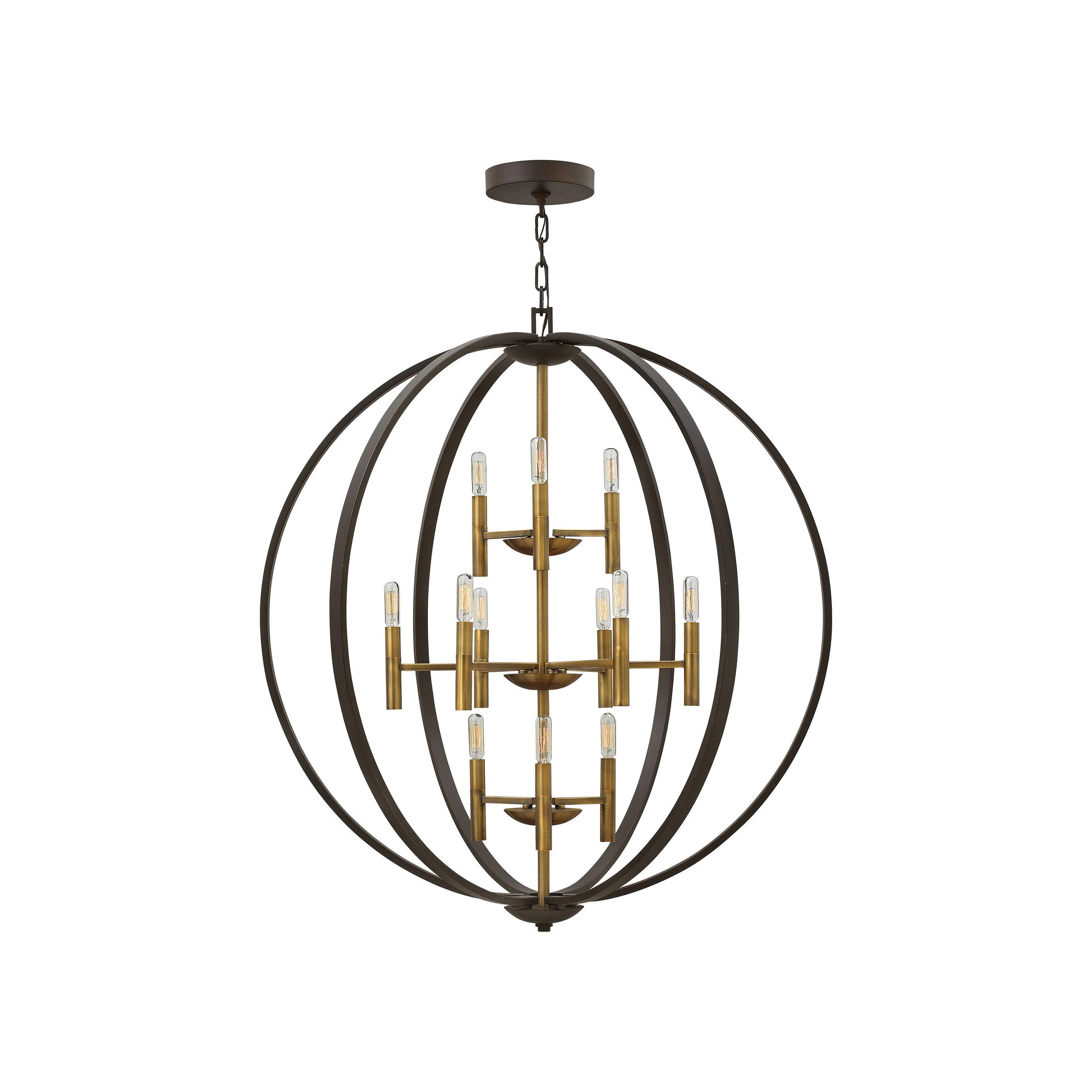 Euclid Chandelier in Medium/Spanish Bronze.