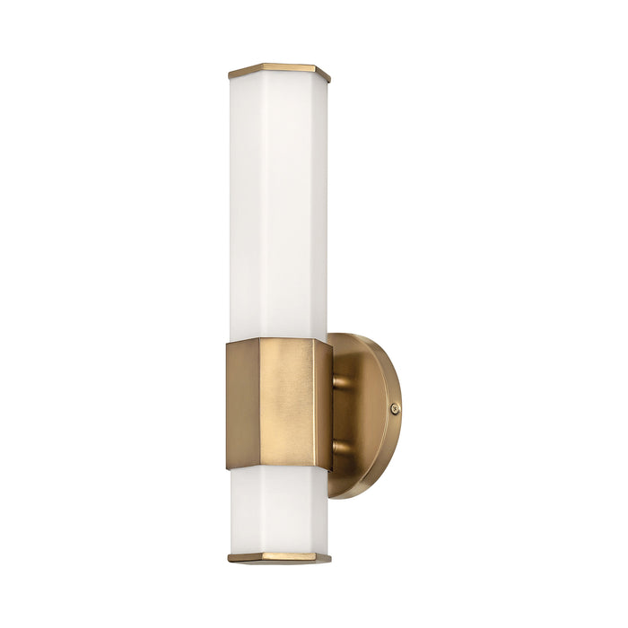 Facet LED Bath Wall Light in Heritage Brass.