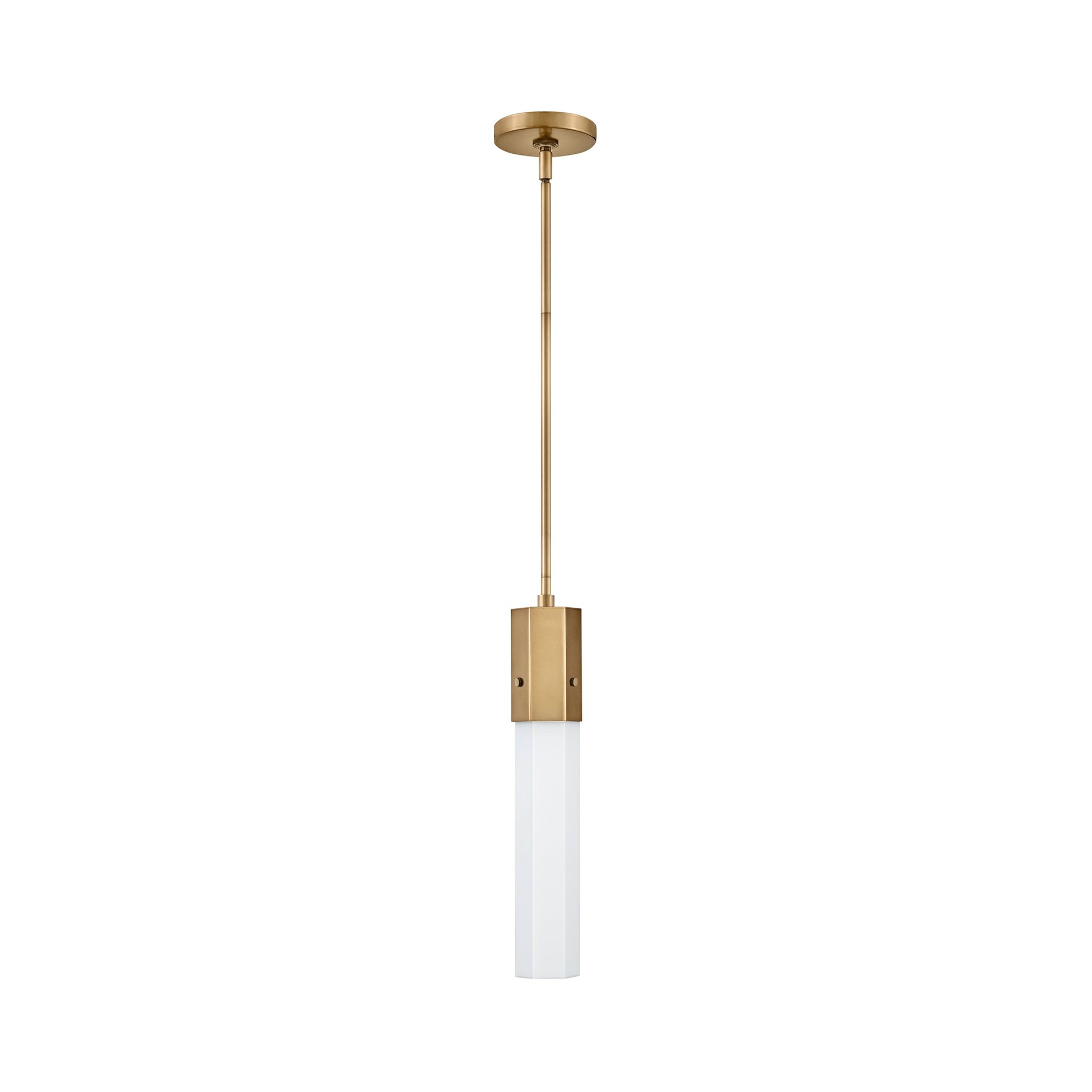 Facet Pendant Light in Heritage Brass.