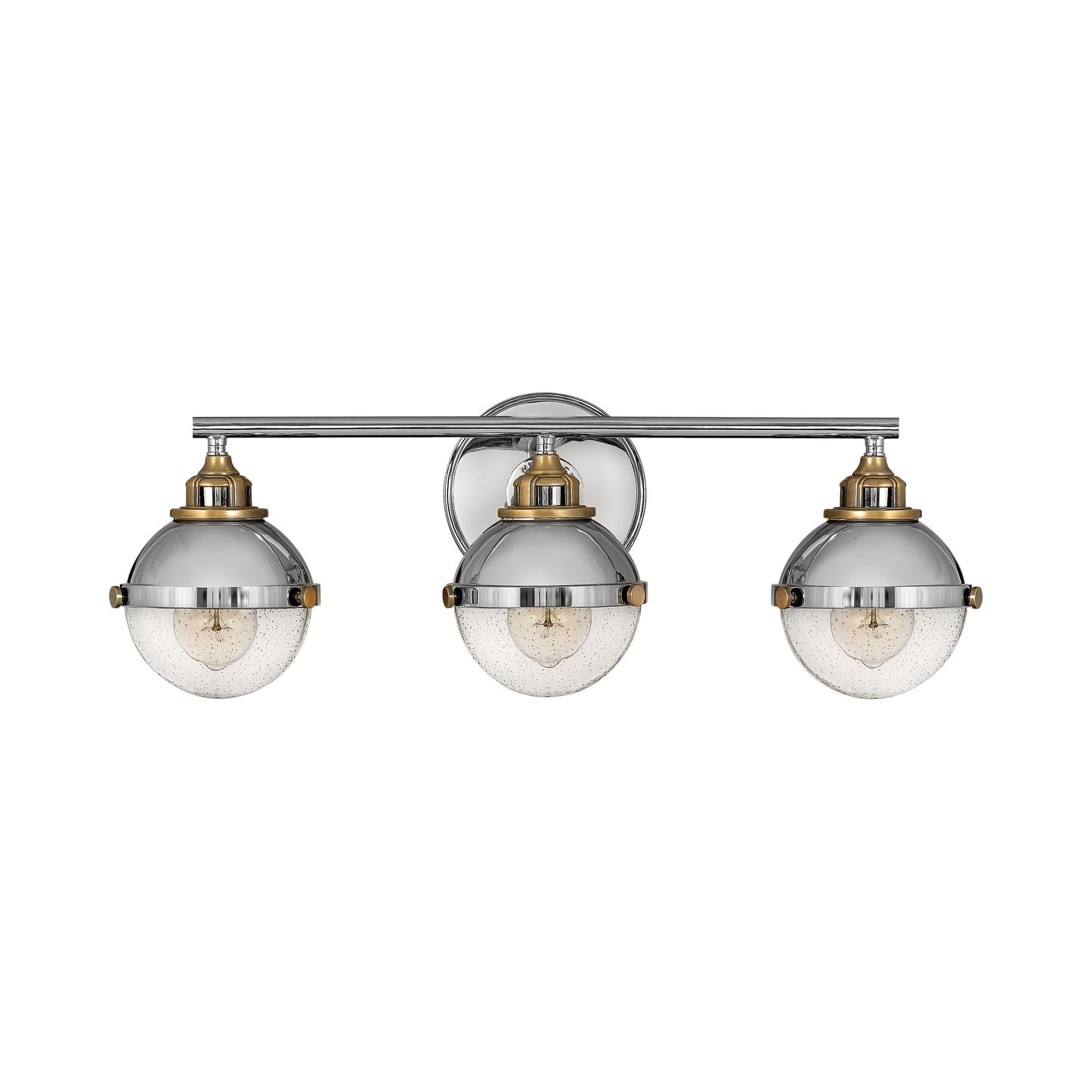 Fletcher Bath Vanity Light in Polished Nickel (3-Light).