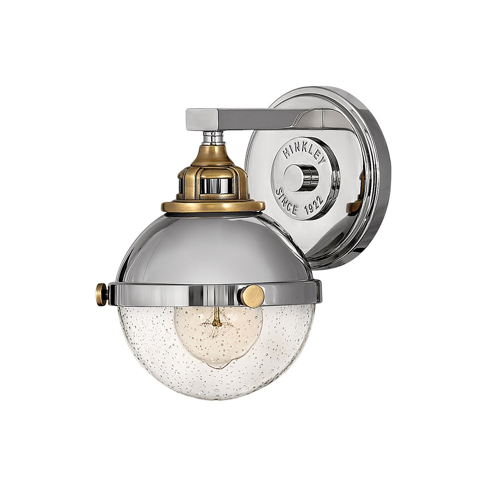 Fletcher Bath Wall Light in Polished Nickel (7.75-Inch).