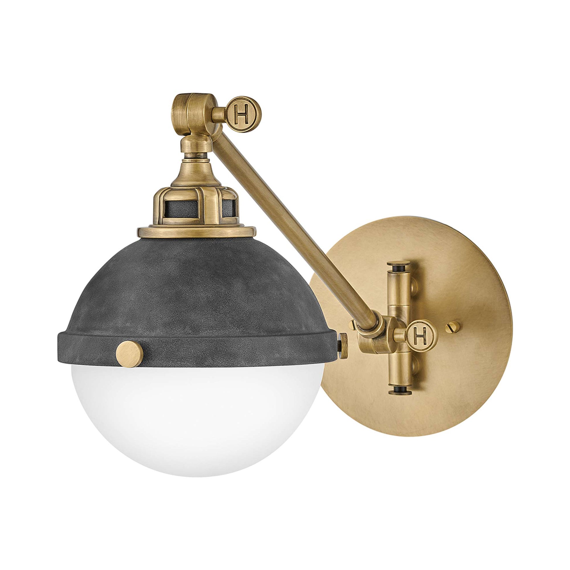 Fletcher Bath Wall Light in Aged Zinc (18.5-Inch).