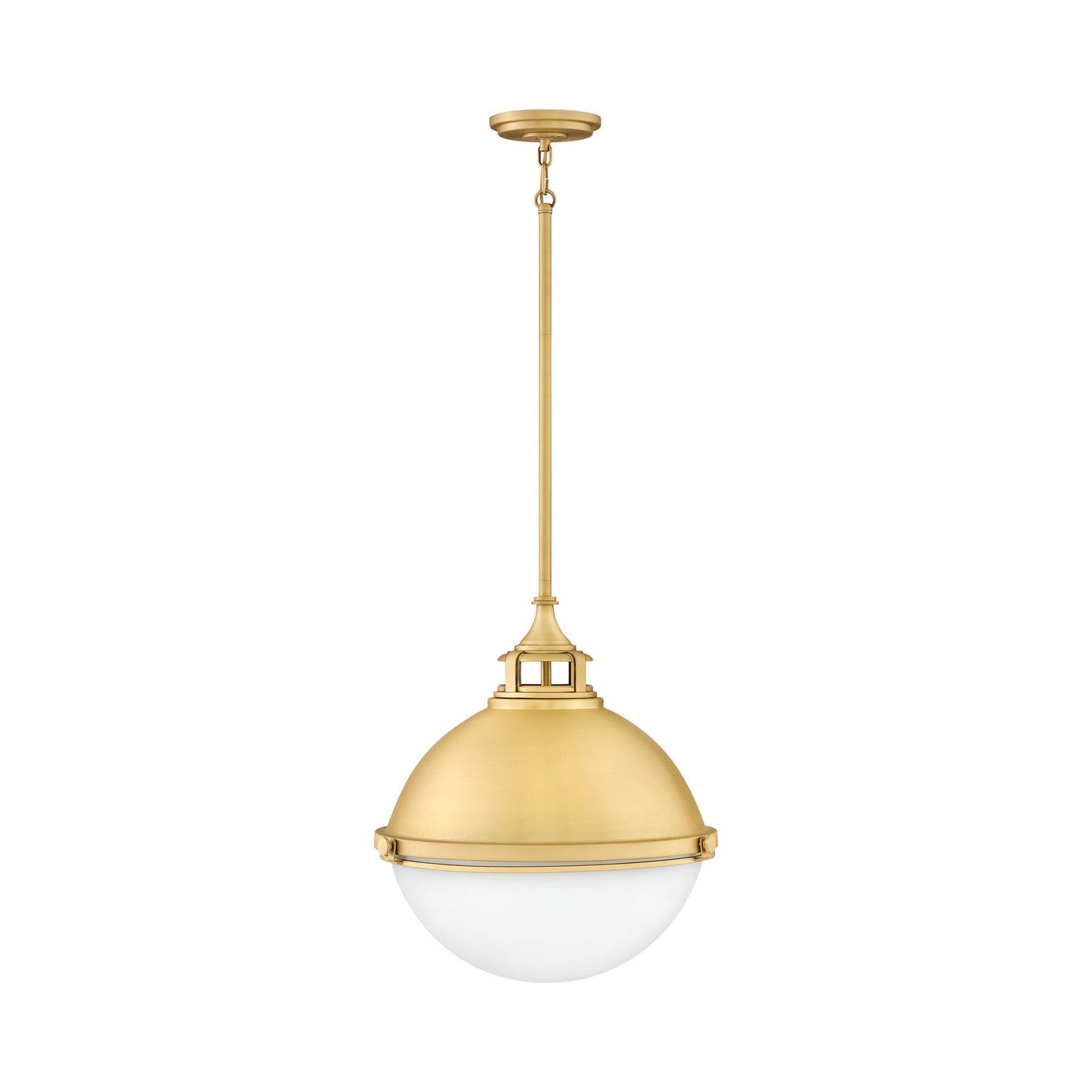 Fletcher Pendant Light in Medium/Satin Brass.