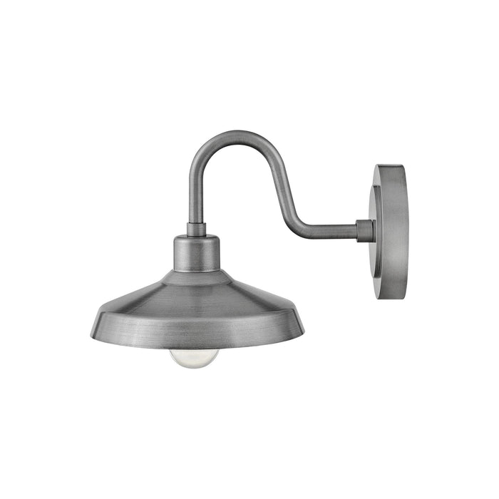Forge Outdoor Wall Light in Antique Brushed Aluminum (13.5-Inch).