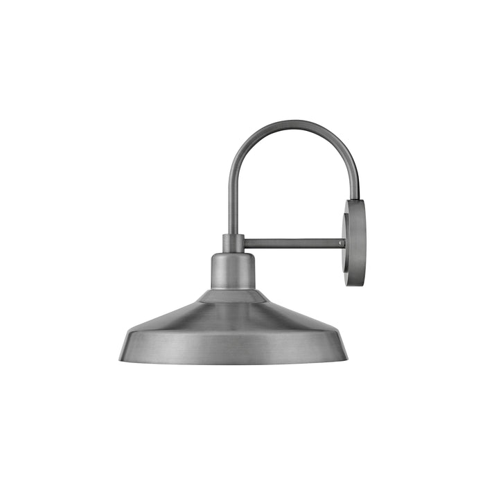 Forge Outdoor Wall Light in Antique Brushed Aluminum (17-Inch).