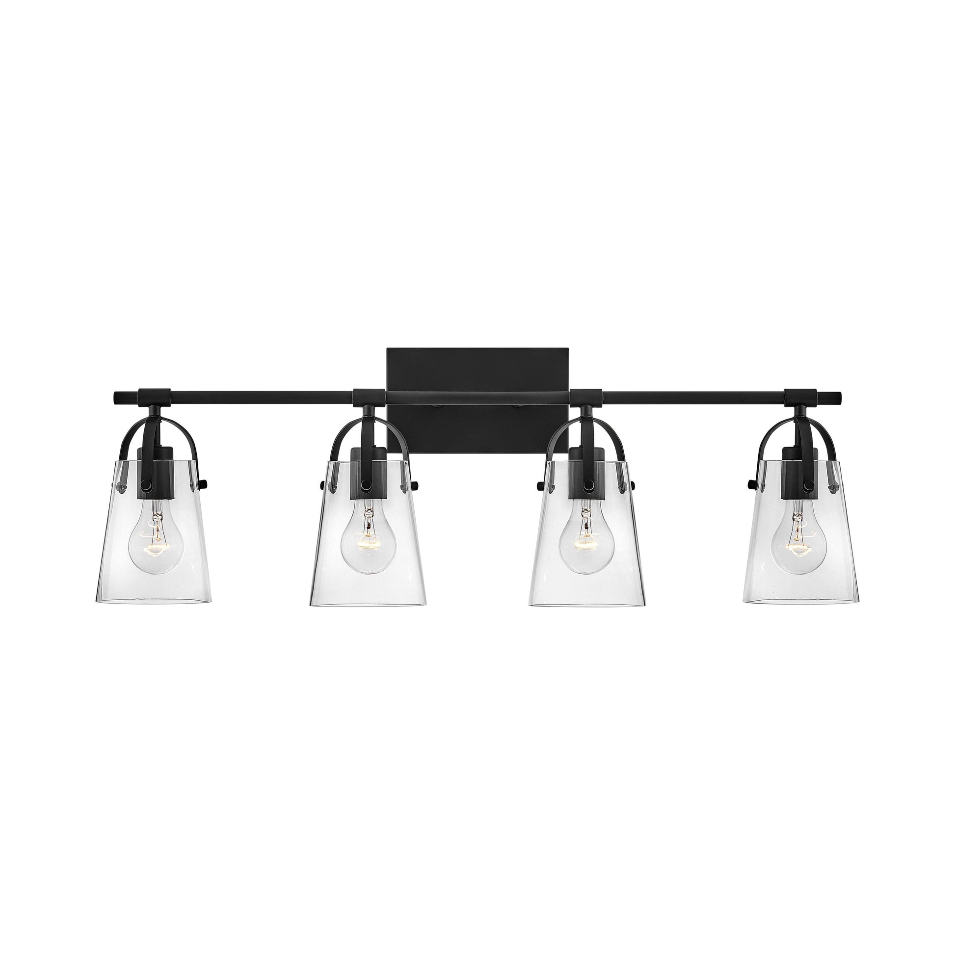 Foster Bath Vanity Light in Black (4-Light).