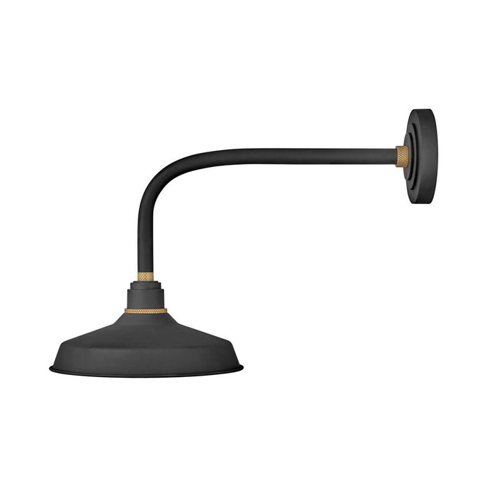 Foundry Outdoor Straight Arm Barn Wall Light in Classic/Textured Black (12-Inch).
