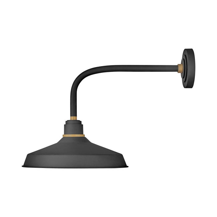 Foundry Outdoor Straight Arm Barn Wall Light in Classic/Textured Black (16-Inch).