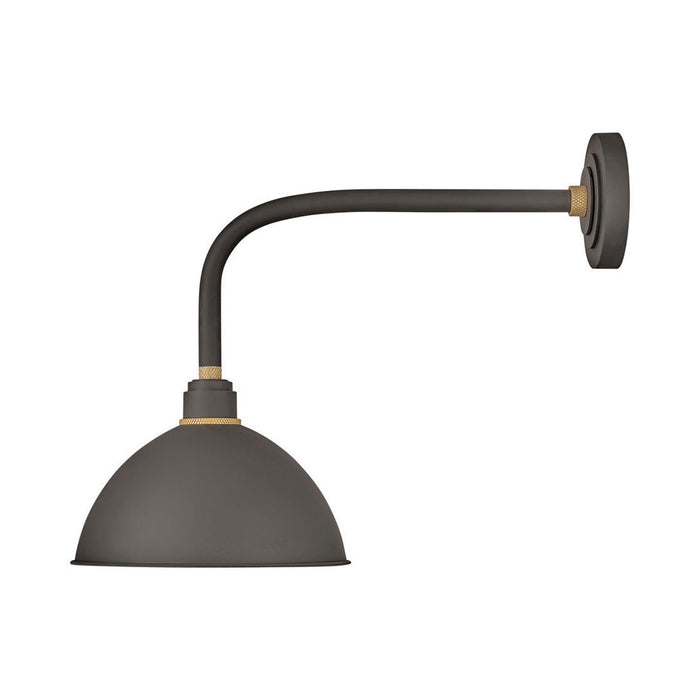 Foundry Outdoor Straight Arm Barn Wall Light in Dome/Museum Bronze (12-Inch).