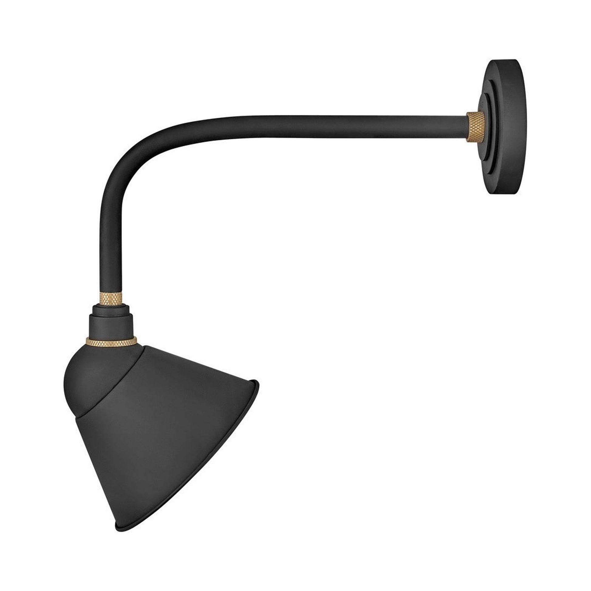 Foundry Outdoor Straight Arm Barn Wall Light in Sign Light/Textured Black (9-Inch).