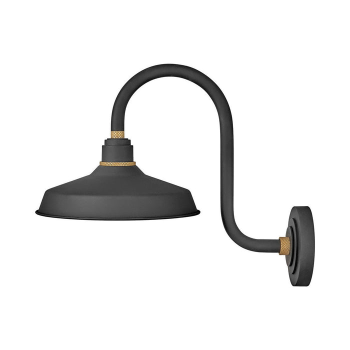 Foundry Outdoor Tall Barn Wall Light in Classic/Small/Textured Black.