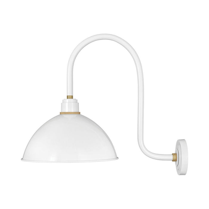 Foundry Outdoor Tall Barn Wall Light in Dome/Large/Gloss White.