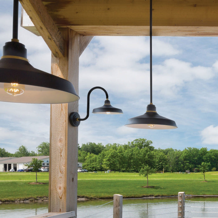 Foundry Outdoor Tall Barn Wall Light in Outside Area.