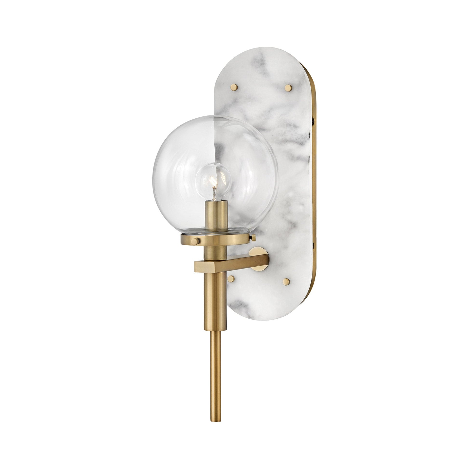 Gilda Wall Light in Heritage Brass.