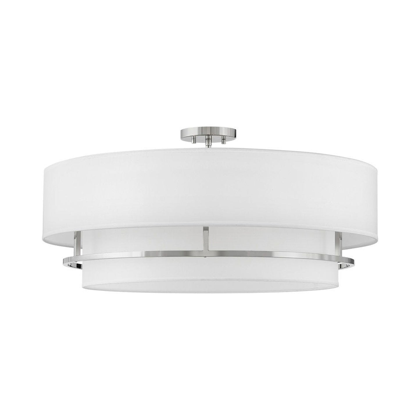 Graham Flush Mount Ceiling Light in Polished Nickel(30-Inch).