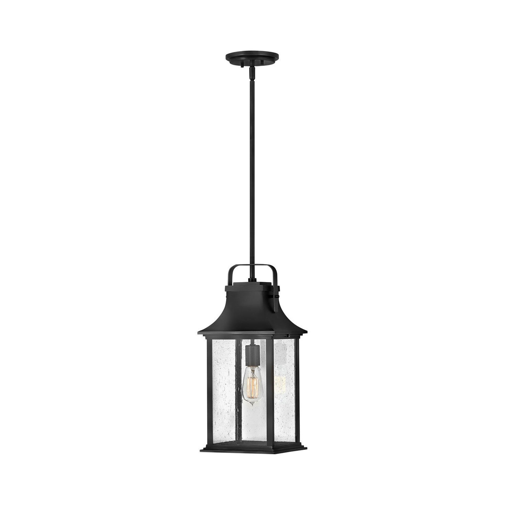 Grant Outdoor Pendant Light in Textured Black.