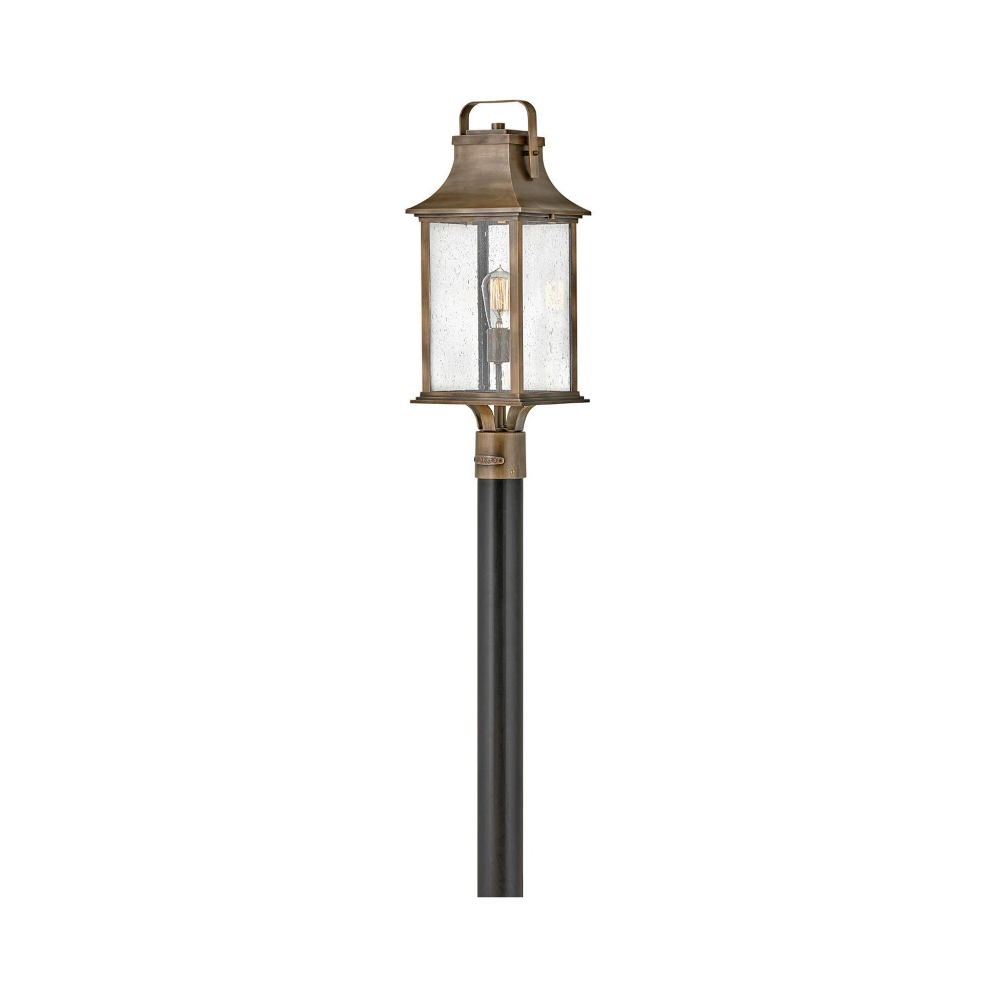 Grant Outdoor Post Lantern Light in Burnished Bronze.