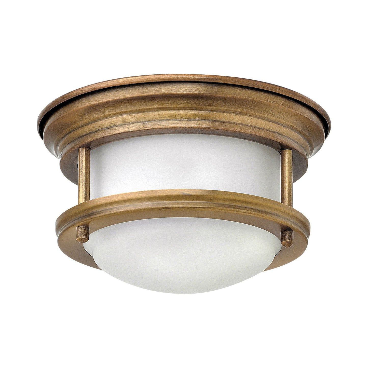 Hadley Flush Mount Ceiling Light in Mini/Brushed Bronze.