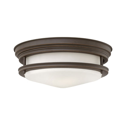 Hadley Flush Mount Ceiling Light in Medium/Oil Rubbed Bronze.